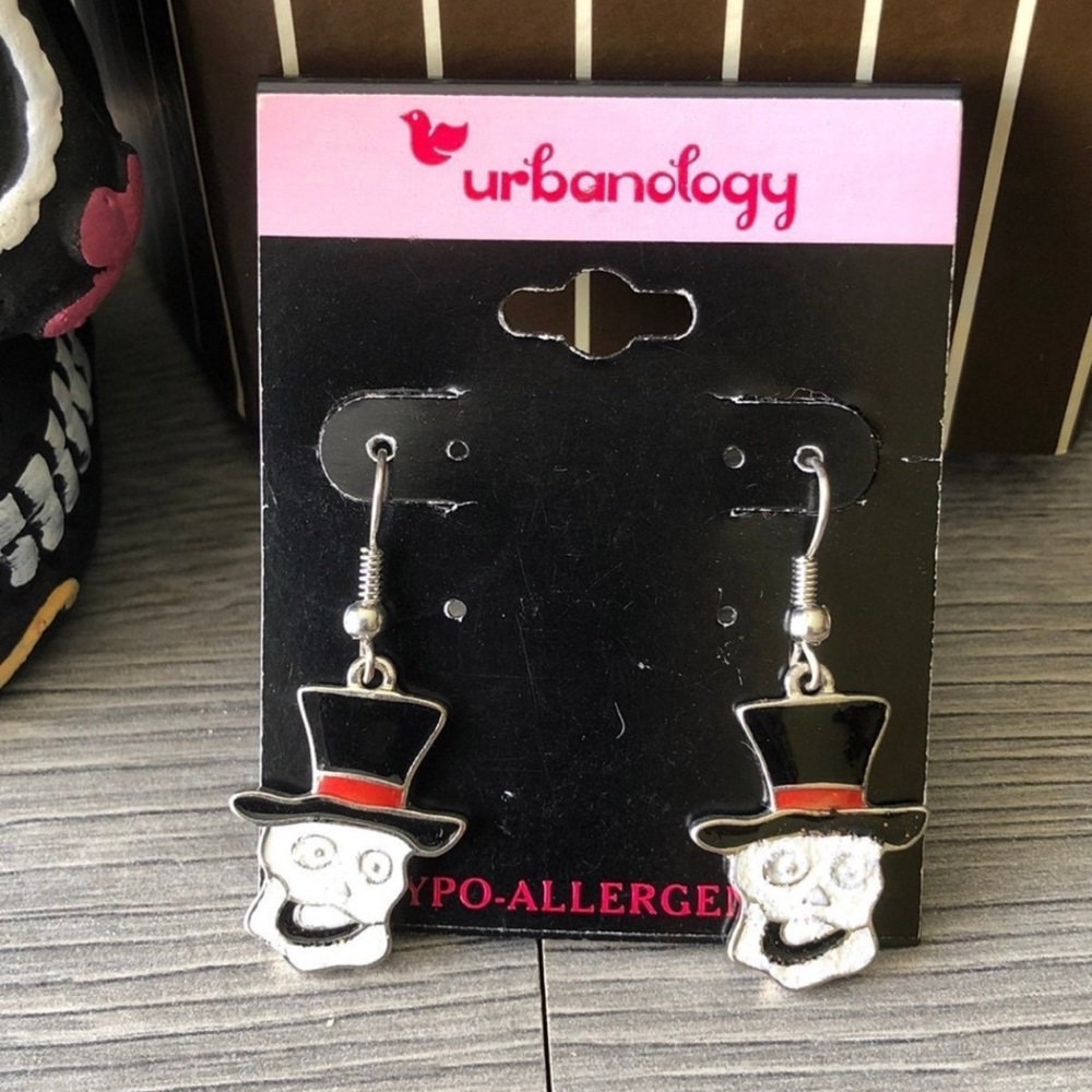 Silly Skeleton Skull Earrings